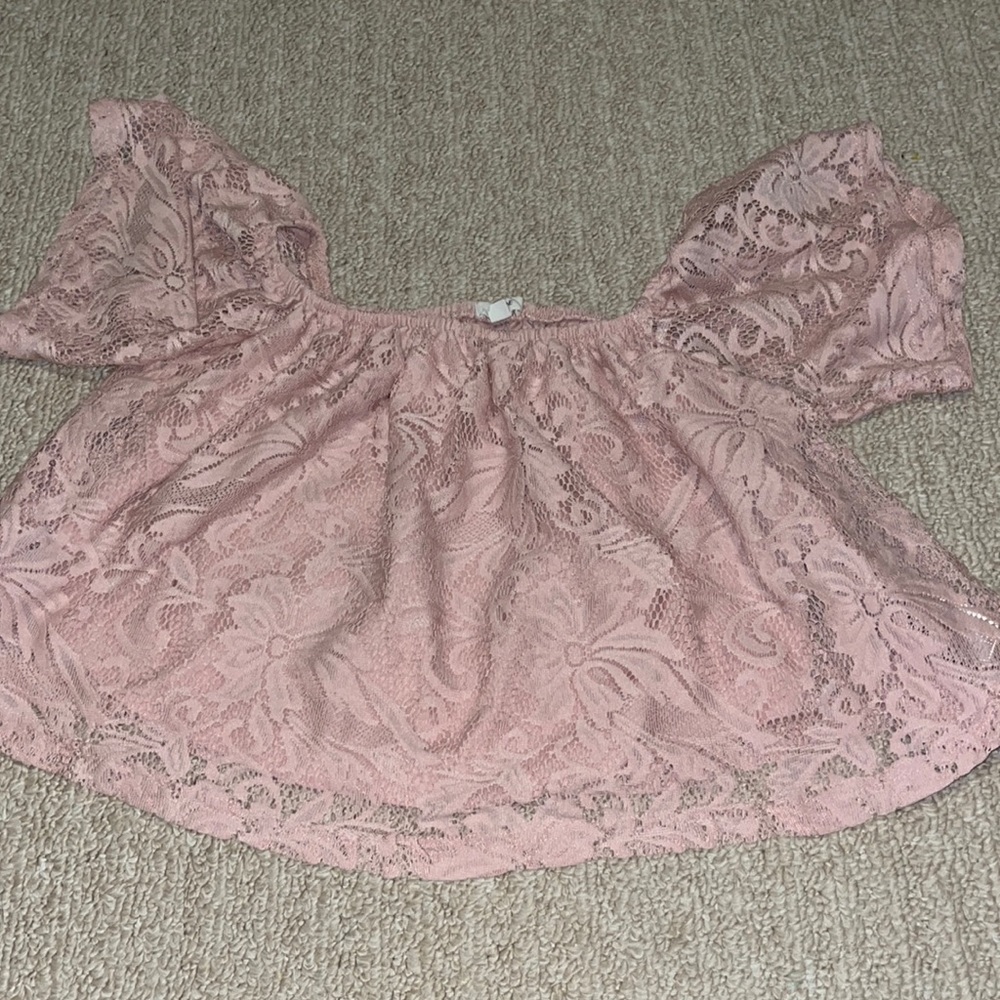 Baby pink lace shirt. Size small.